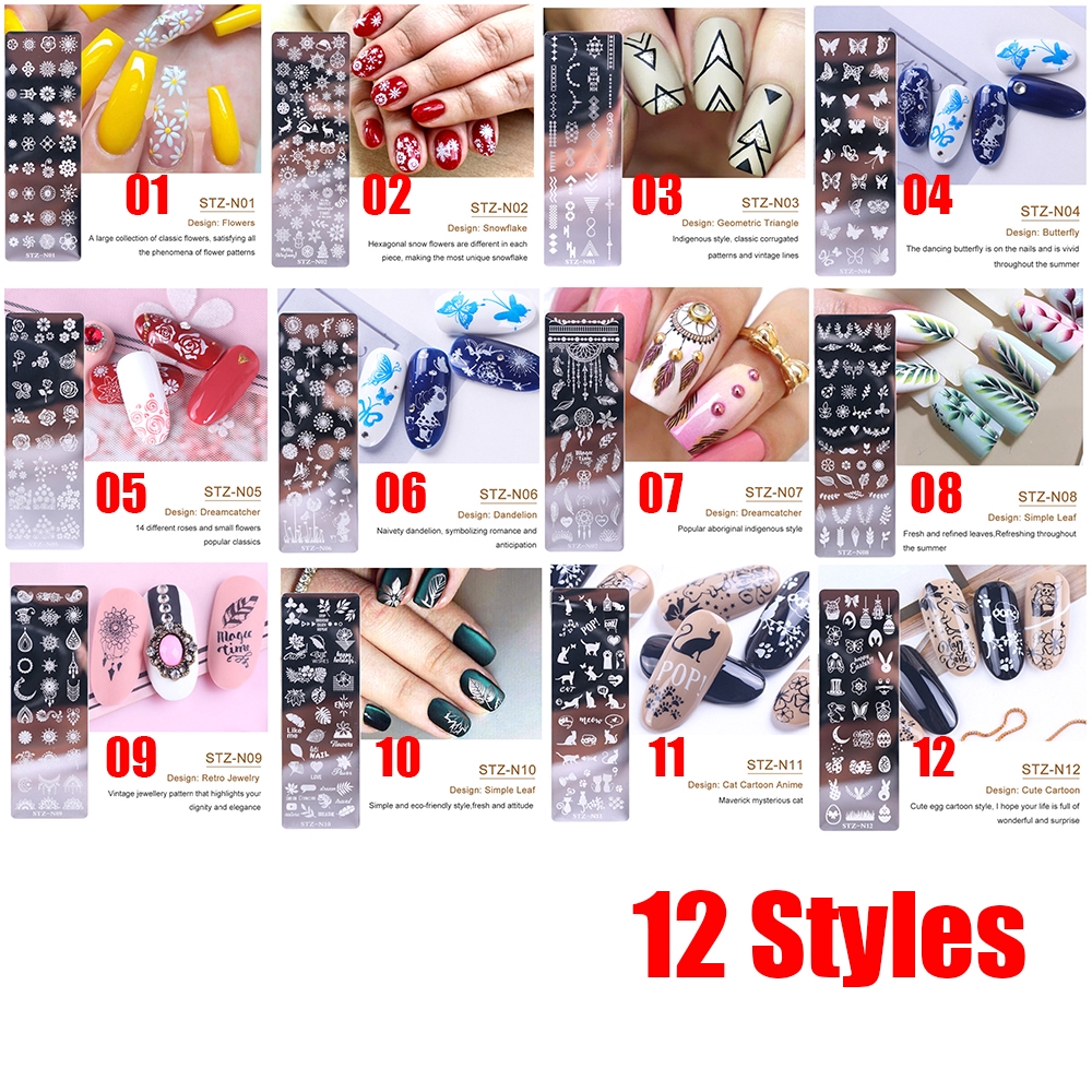 Khuôn trang trí móng tay bằng inox 12 * 4cm