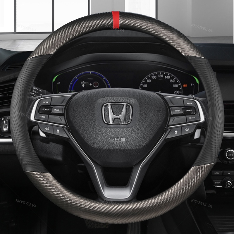 Vỏ Bọc Vô Lăng Xe Hơi Honda No Smell City Civic Jazz BRV CRV HRV 38cm Bằng Sợi Carbon