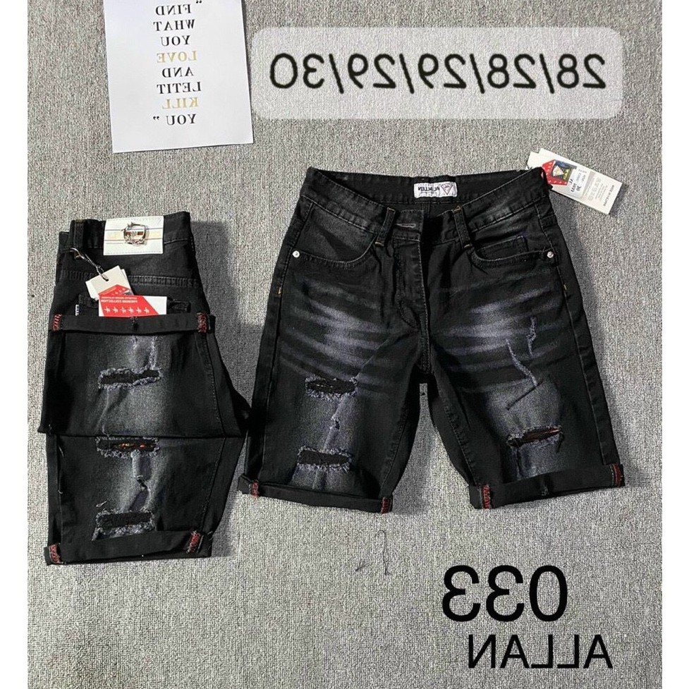 Quần short jean nam đen rách cao cấp - chất liệu denim co giãn tốt ( Hàng chuẩn QC ) Lady-Hn Store88 HTB04