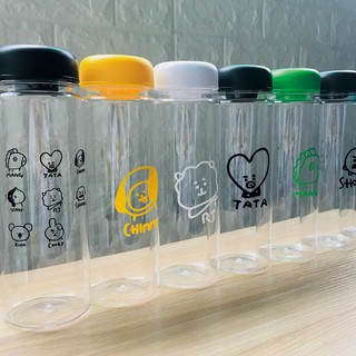 Bình đựng nước nhựa in hình linh vật BTS nhiều mẫu cực xinh