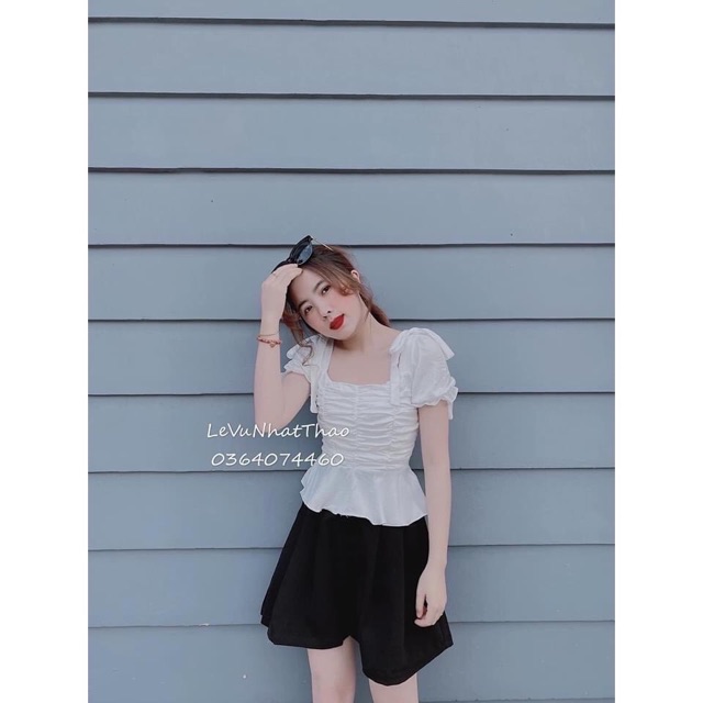 Pass áo nhún nơ vai