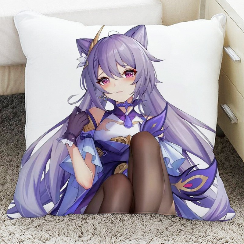 (nhiều mẫu) Gối IN HÌNH Keqing Genshin Impact game chibi gồm cả vỏ và ruột êm ái chất đẹp
