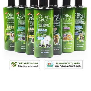 Sữa tắm cho chó Olive Essence 450ml poodle, lông trắng, mèo - Sữa tắm chó mèo Vẩu Pet Shop