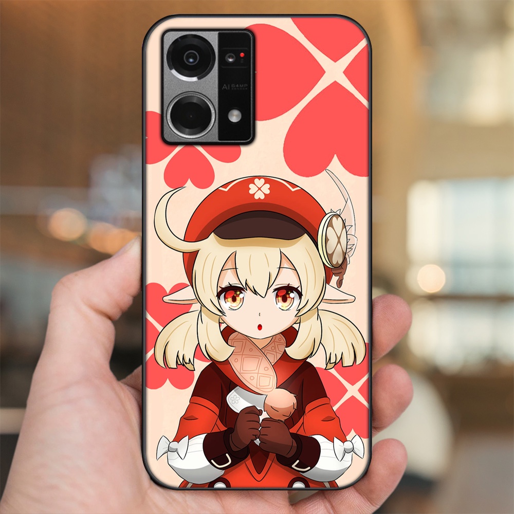 Ốp lưng Oppo Reno 7 4G viền đen in hình Klee Genshin Impact