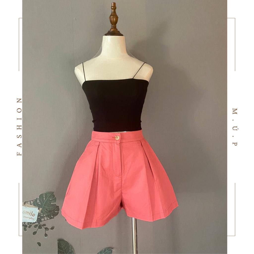 Hàng cao cấp chuyên xuất Hàn chất 100%cotton , quần đùi cạp cao phối chun cạp sau phong cách Hàn Quốc