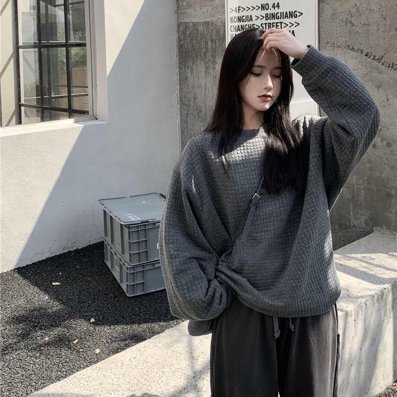 Áo sweater tay dài cổ tròn màu xám in chữ Hormones 2021 thời trang cho nữ | BigBuy360 - bigbuy360.vn