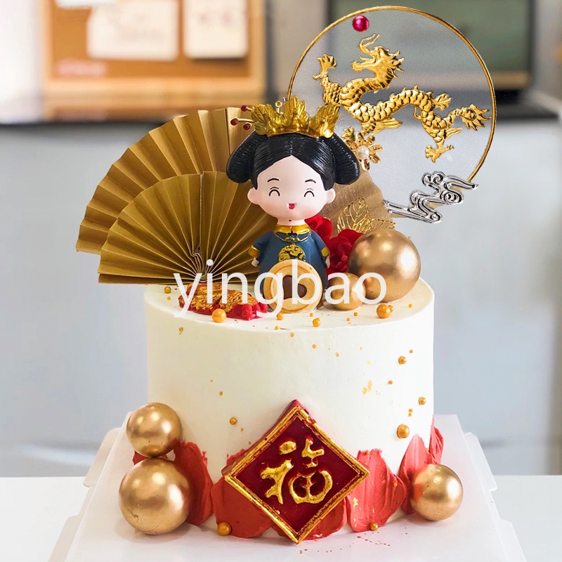 Phụ Kiện Trang Trí Bánh Kem Hình Chim Phượng Hoàng Kiểu Trung Hoa