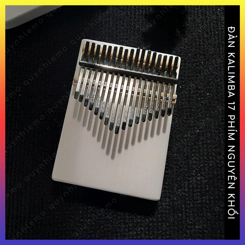 Đàn kalimba 17 phím màu trắng QUYNHLEMO cao cấp nguyên khối hình chữ nhật tặng kèm phụ kiện