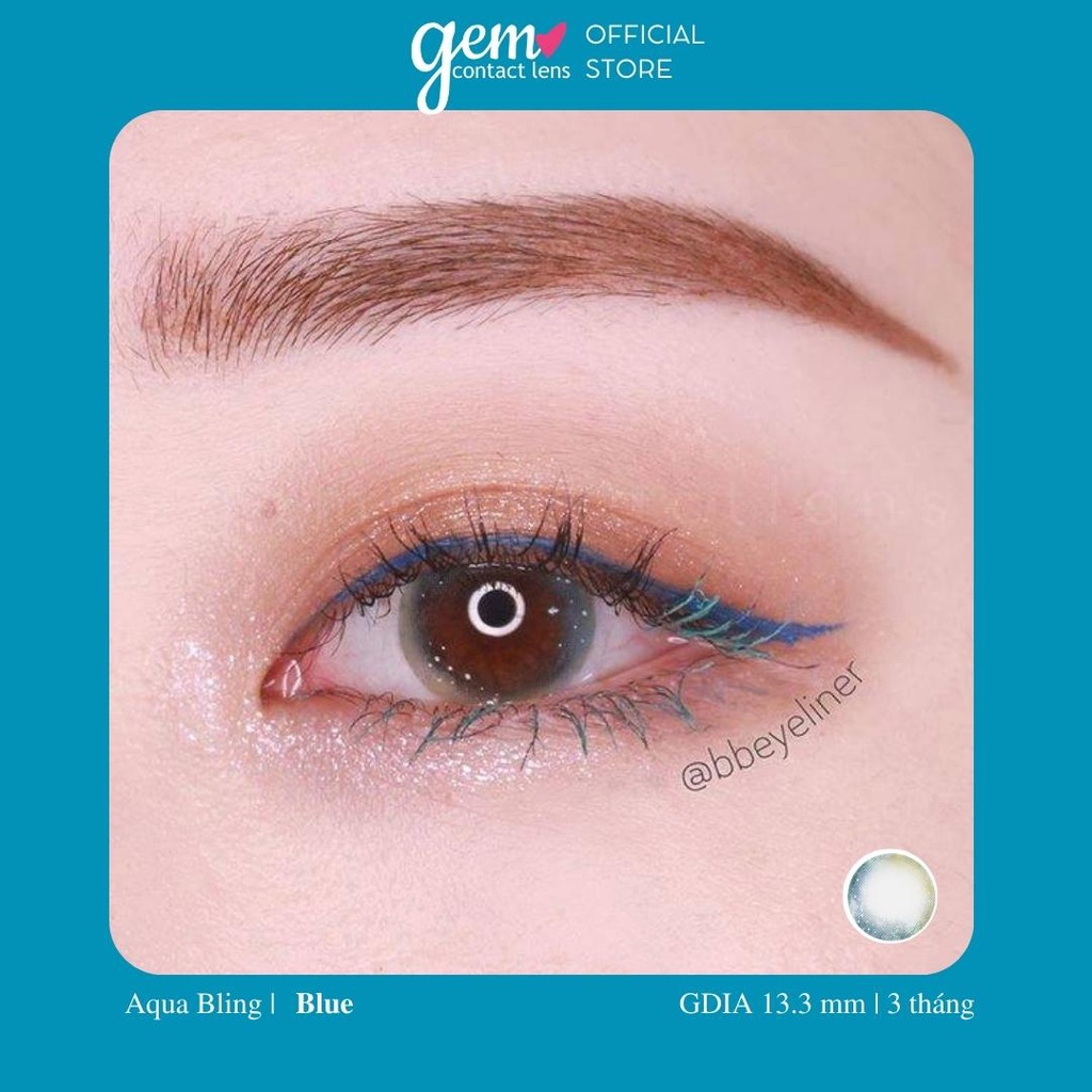 Áp Tròng AQUA BLING BLUE - LENS TOWN KOREA, Nội Địa Hàn HSD 3 Tháng, Họa Tiết Galaxy Ẩm Cao Phù Hợp Mắt Nhạy Cảm