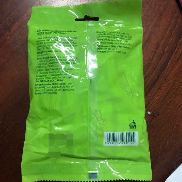Túi DoubleMint Ngậm không đường