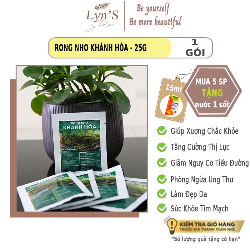 Rong nho tách nước Khánh Hòa  💝 𝑭𝑹𝑬𝑬𝑺𝑯𝑰𝑷 💝 rong nho, công nghệ tách nước chuẩn công nghệ Nhật - túi zipper 25g | BigBuy360 - bigbuy360.vn