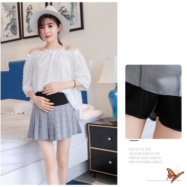 CV2286 - Chân váy bầu xếp ly