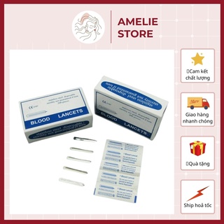 Kim nặn mụn, kim chích lấy máu Blood Lancet làm bằng thép cacbon - AMELIE STORE