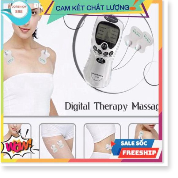 Máy massage xung điện ❤️FREESHIP❤️ 4 miếng dán vật lý trị liệu mát xa châm cứu bấm huyệt cầm tay lưng cổ vai gáy