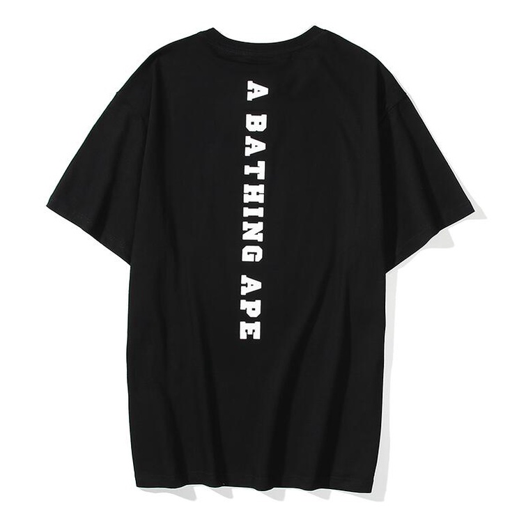 Áo thun cotton tay ngắn in hình BAPE sành điệu