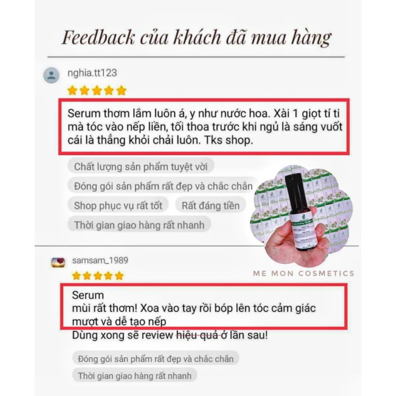 TINH DẦU SERUM dưỡng tóc mềm mượt, giữ nếp tóc uốn, phục hồi đuôi tóc khô xơ, chẻ ngọn