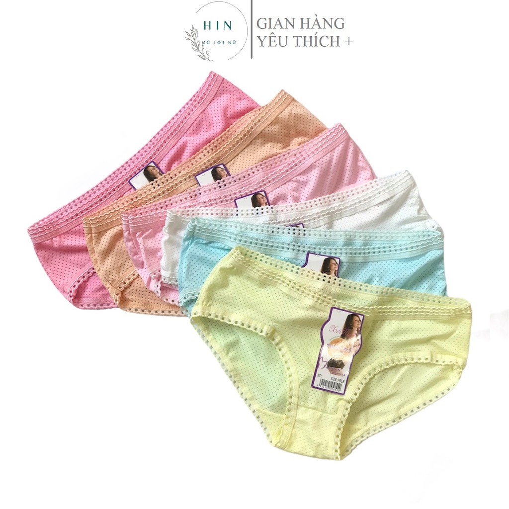  Quần lót nữ viền ren cạp ren dễ thương, quần chip nữ thông hơi thoáng mát QL05