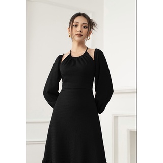 Ngọc khánh studio - susan dress đầm xòe ôm body cổ yếm sexy cotton thun xốp cao cấp