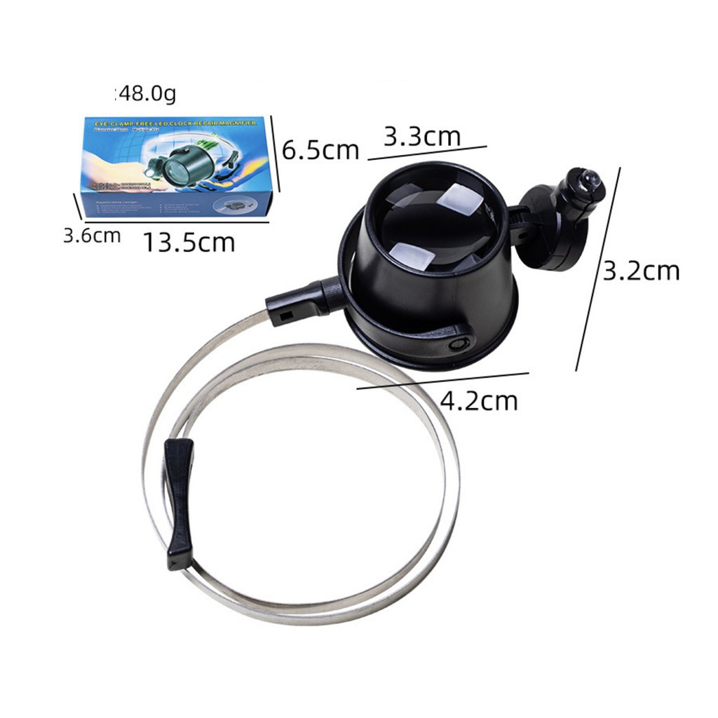Kính lúp đeo mắt kỹ thuật x15 có đèn LED - dụng cụ sửa đồng hồ magnifier