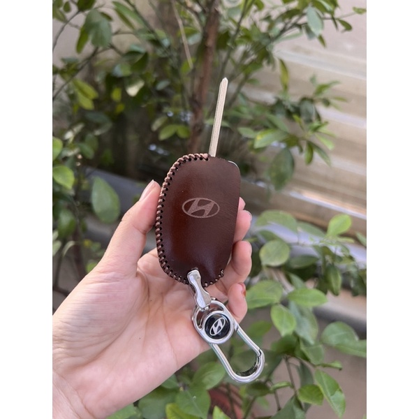 Bao Da Chìa Khóa Hyundai I10, Elantra, Tucson, Accent,solati chìa gập điện, bọc chìa khoá da thật , khắc tên sđt