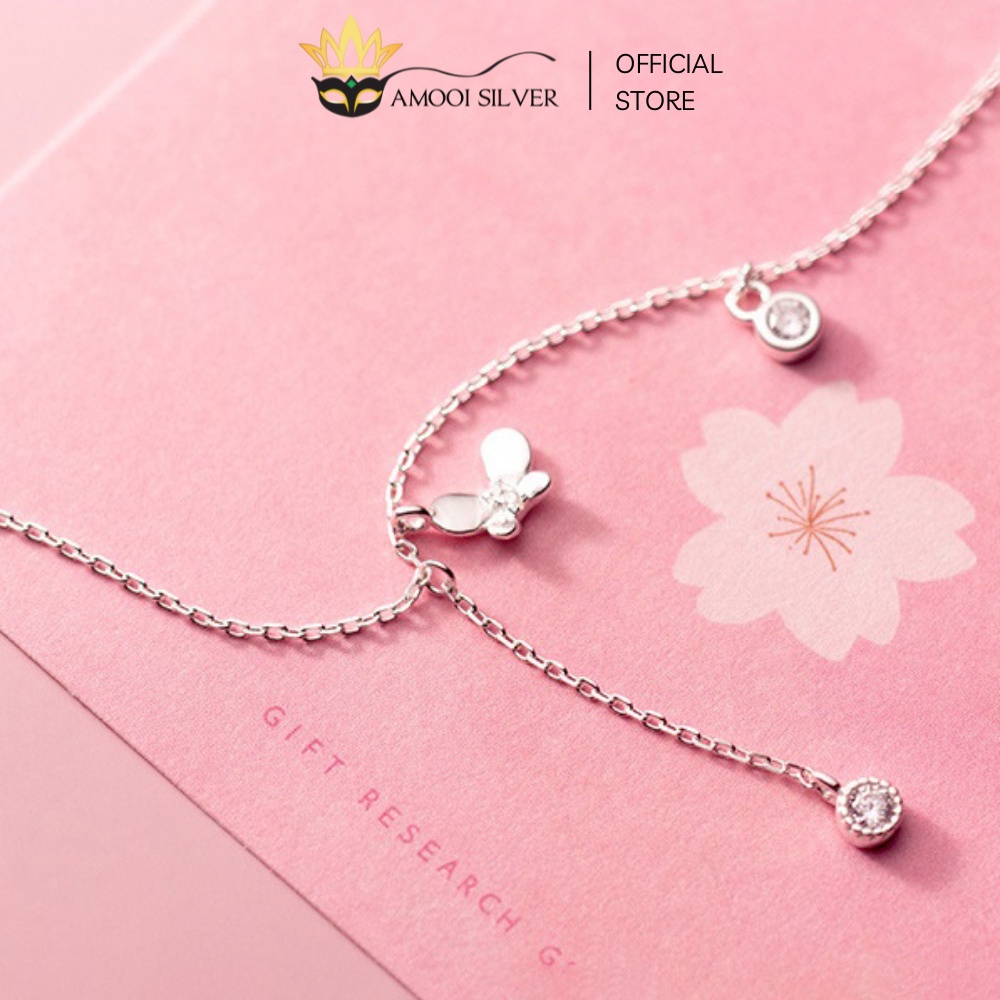 Lắc Chân Bạc S925 Dáng Tua Dài Hình Con Bướm - Amooi Silver AC41