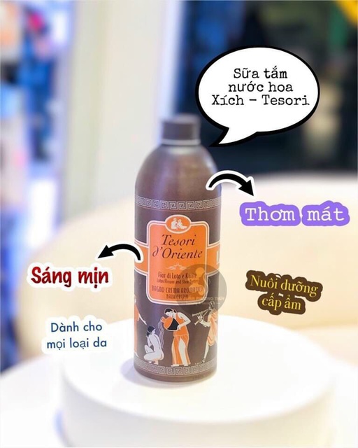 Sữa tắm xích Tesori D'Orientce hương hoa sen 500ml có vòi