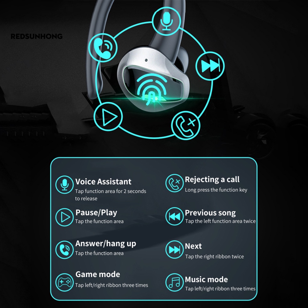 Tai Nghe Bluetooth RSH.z Nhỏ Gọn 5.1 Không Làm Tổn Thương Phong Cách Thể Thao