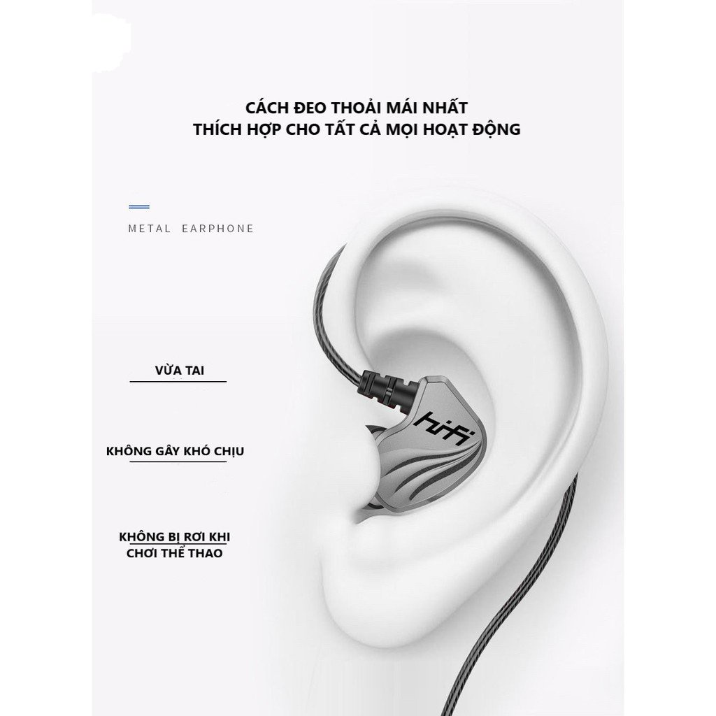 Tai Nghe Nhét Tai HiFi S2000 Pro Super Bass Chống Ồn Cực Tốt, Âm Thanh Khủng, Chơi Game Ngon