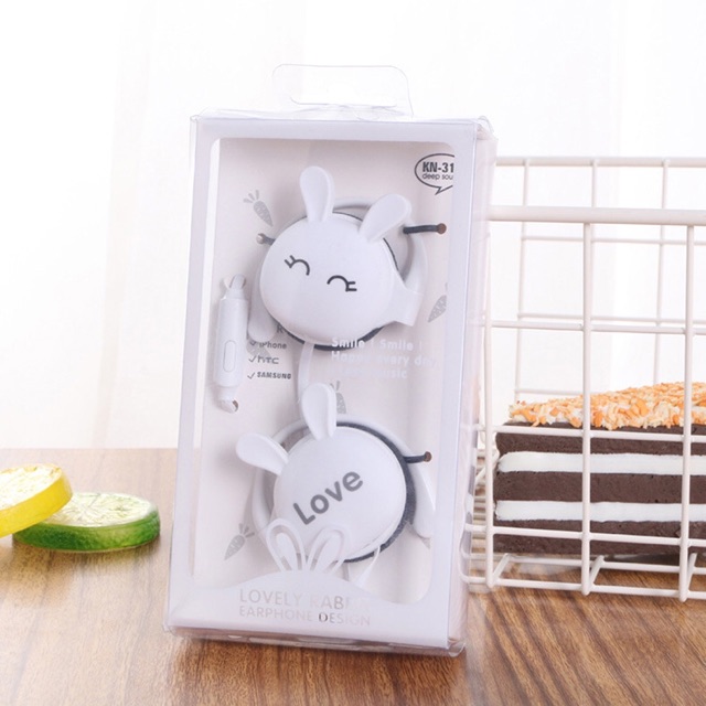 Tai nghe thỏ dễ thương full hộp loại đẹp cực xinh ROSE196 (B10)