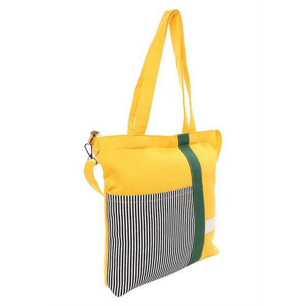 Túi Vải Tote Nữ Đeo Chéo Đeo Vai (33 x 36.5 cm) - Yellow striped