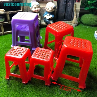 ❤1/12 Scale Dollhouse Miniature Plastic Stools Chairs Pretend Play Furniture Toys