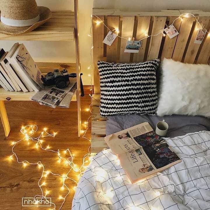 Đèn Led PIN đom đóm Fairy light màu vàng nắng, 3 pin con thỏ(CHƯA GỒM PIN)