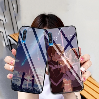 Ốp điện thoại kính cường lực họa tiết anime Your Name bảo vệ cho Samsung Galaxy A10 A20 A30 A40 A50 A60 A70 A51 A71 A81