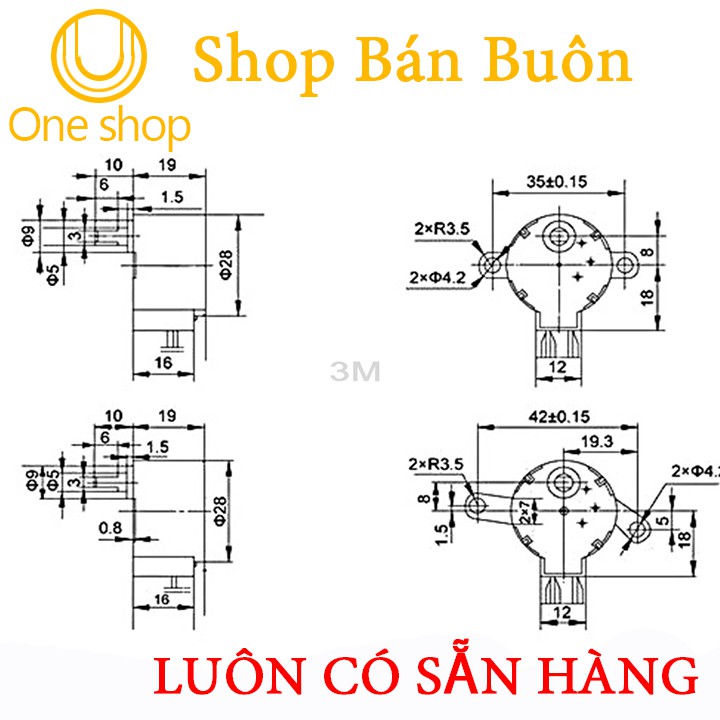 Động Cơ Bước 12VDC 28BYJ-48 Xịn