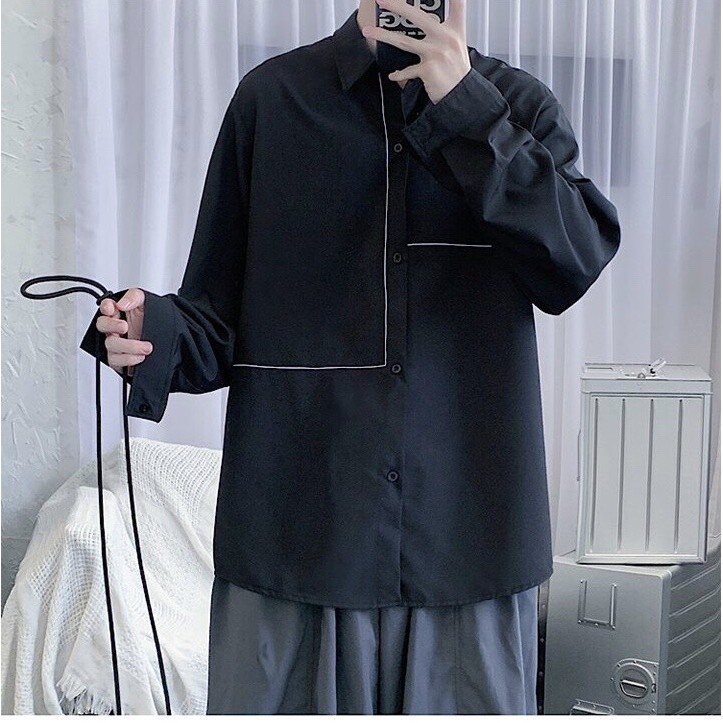 Áo sơ mi nam nữ form rộng 2N Unisex somi kẻ khoác ngoài số 20