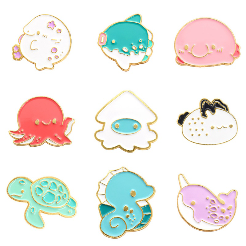 Huy hiệu cài áo hình động vật biển đáng yêu