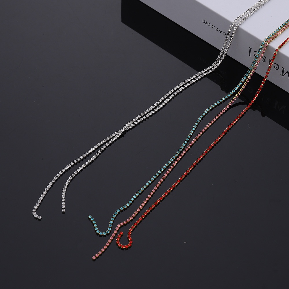 Kẹp Tóc Dây Dài Đính Đá Pha Lê Lấp Lánh Phong Cách Hàn Quốc Dành Cho Nữ