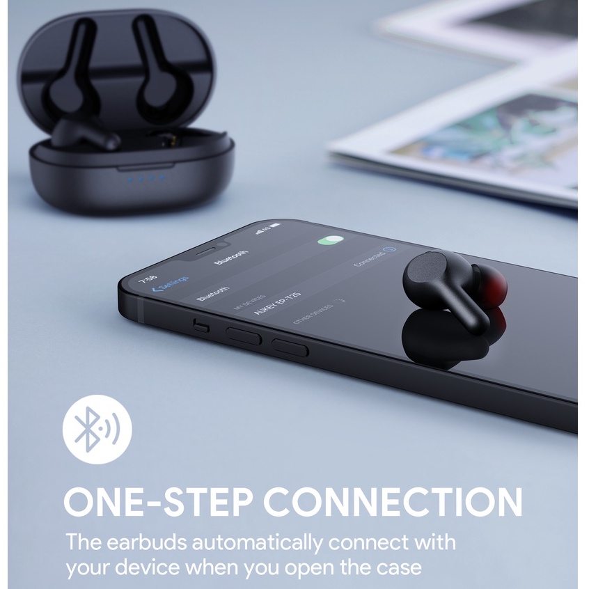Tai Nghe Bluetooth 5.0 AUKEY EP-T25 TWS Chống Ồn TYPE C Sạc IPX5 chống nước Tuổi thọ pin 30H