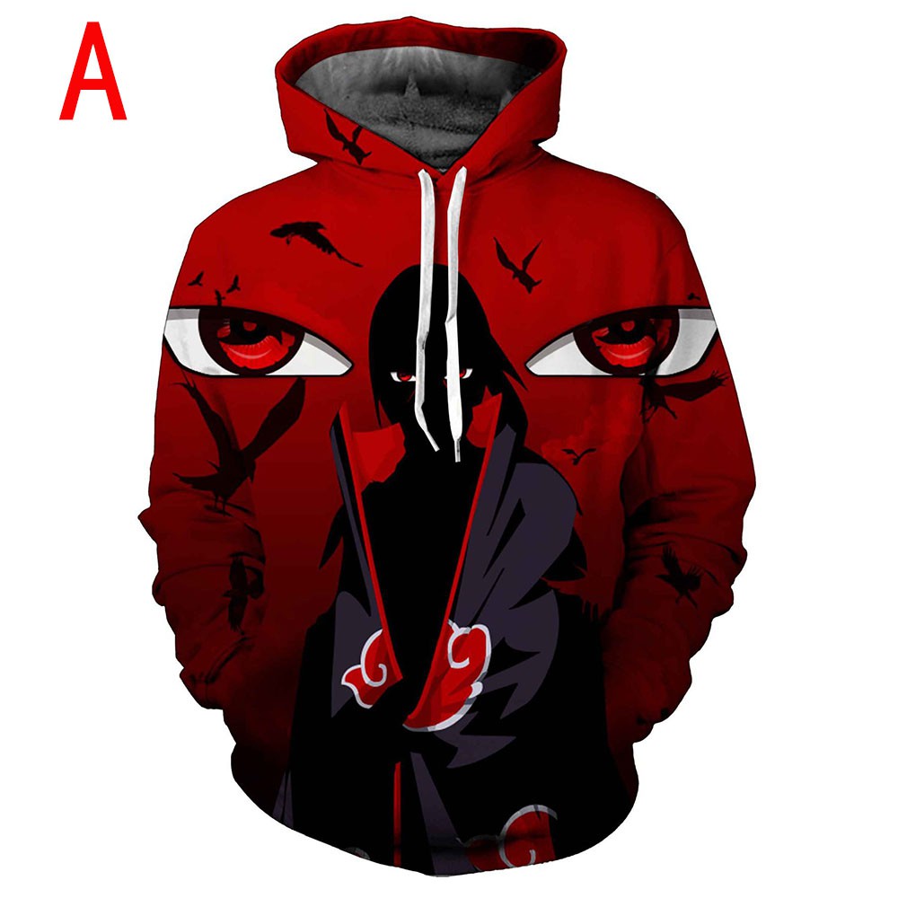 Áo hoodie tay dài in hình Anime Naruto uchiha itachi gaara