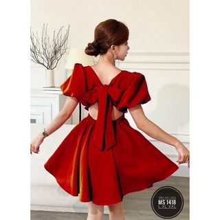 Đầm hở lưng thắt nơ cao cấp bigsize 60-90kg