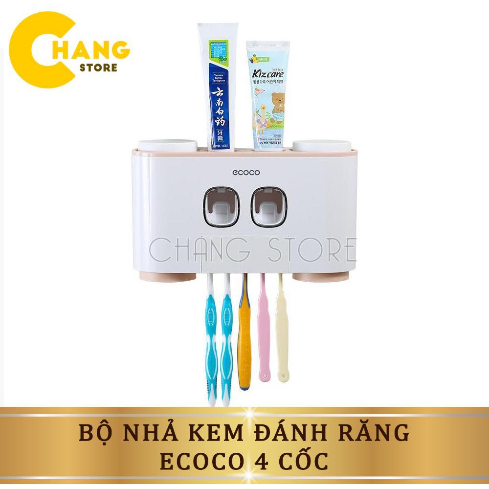Hộp Nhả Kem Đánh Răng 4 Cốc Ecoco Cao Cấp Siêu Tiện Lợi