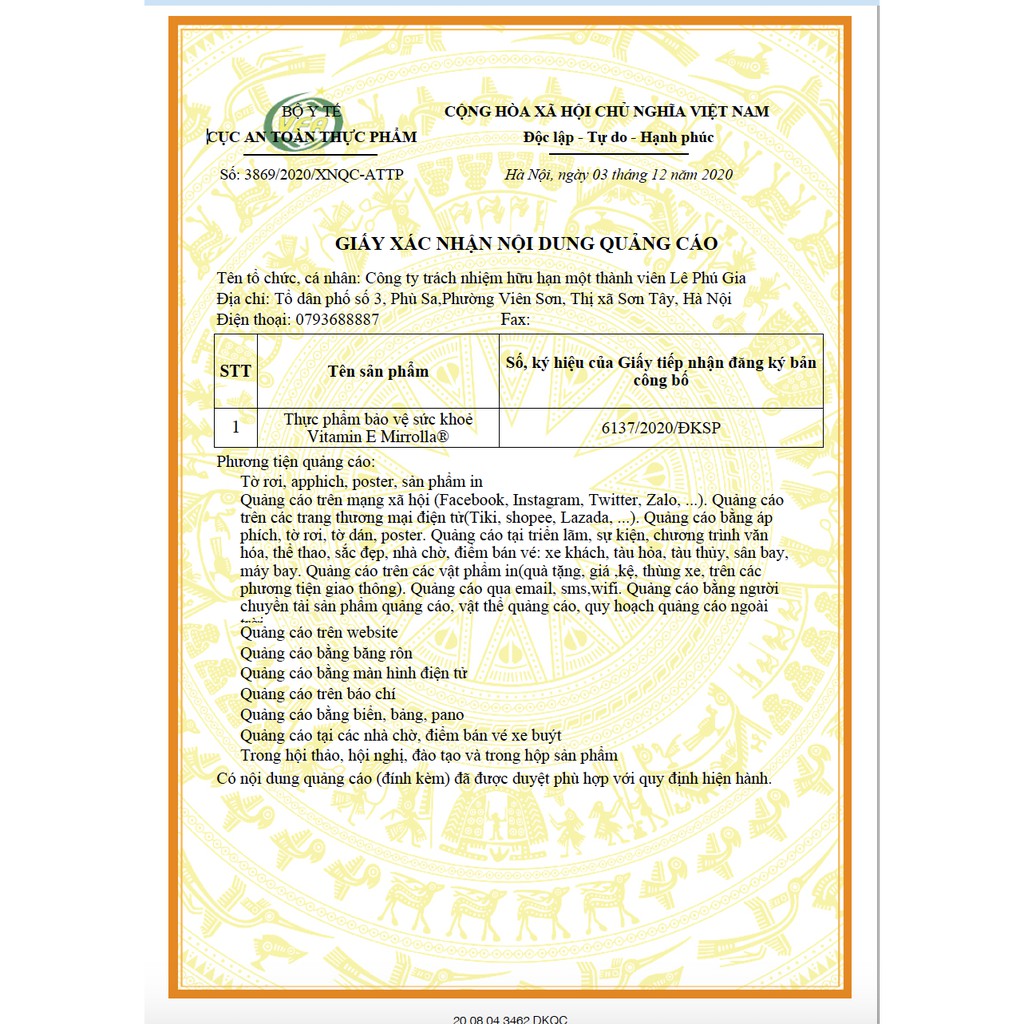 Vitamin E 270mg Mirrolla 30 viên | Thế Giới Skin Care