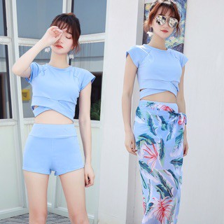 Bộ bikini hai mảnh ba chi tiết đi biển đồ bơi kín đáo sexy | BigBuy360 - bigbuy360.vn