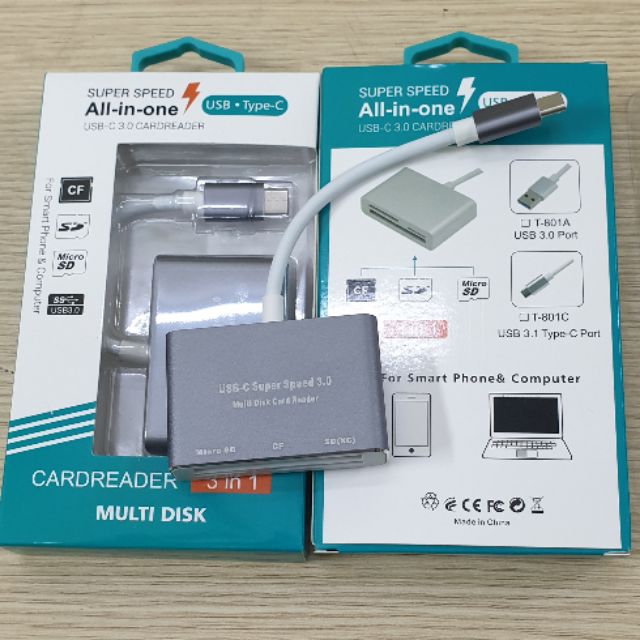 Đầu đọc OTG 3.0 - 3 trong 1  Jack USB Type - C