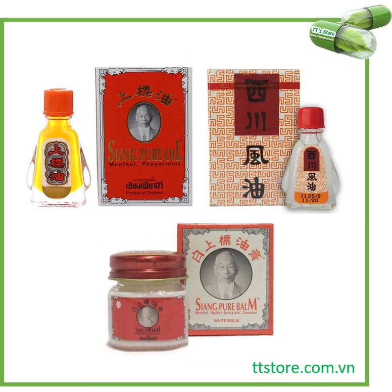 Dầu Thái Lan Đỏ, Trắng, Dầu cù là, cao xoa Siang Pure Balm/ Oil