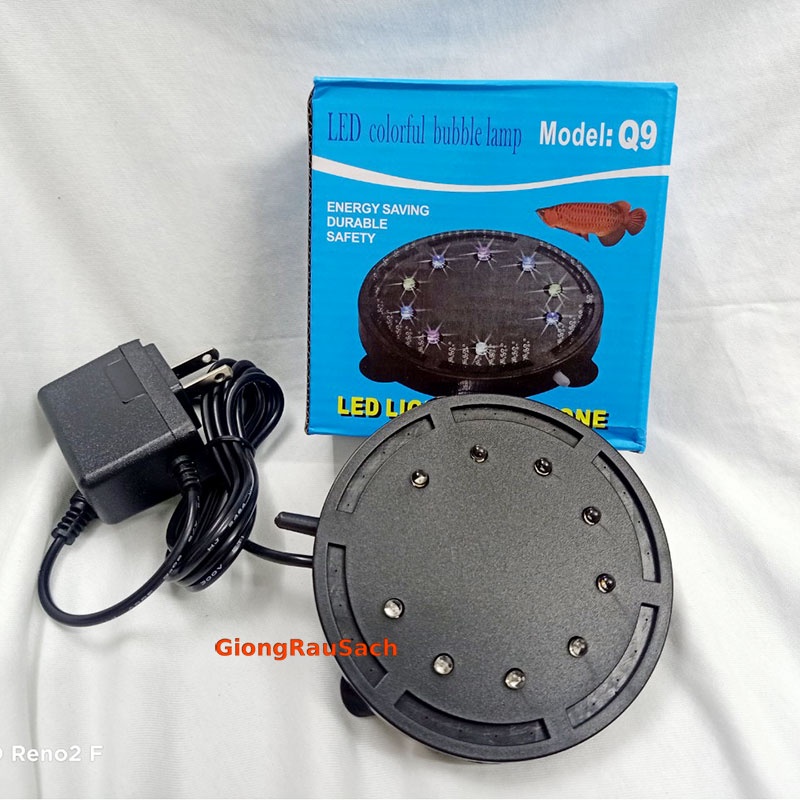 ĐĨA SỦI TÍCH HỢP ĐÈN LED Q9, Q12, đĩa sủi kèm đèn trang trí bể cá (hàng đẹp)