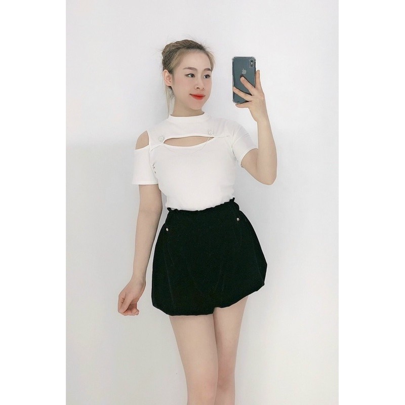 Áo cotton khoét ngực cài xích cực xinh [HOT NHẤT] chất siêu xịn