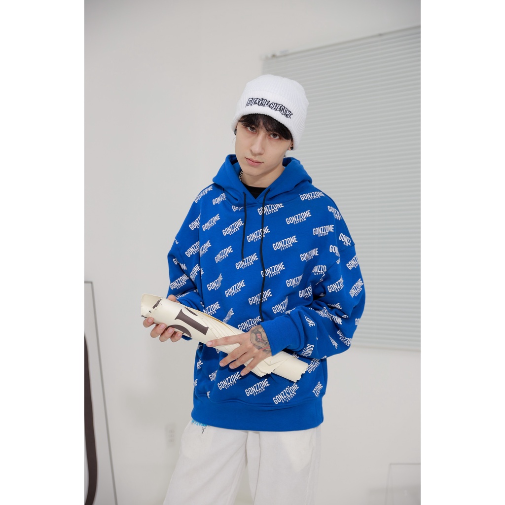 Áo Hoodies Nỉ Mùa Đông Form Rộng Gonzzone - Màu Xanh Bích