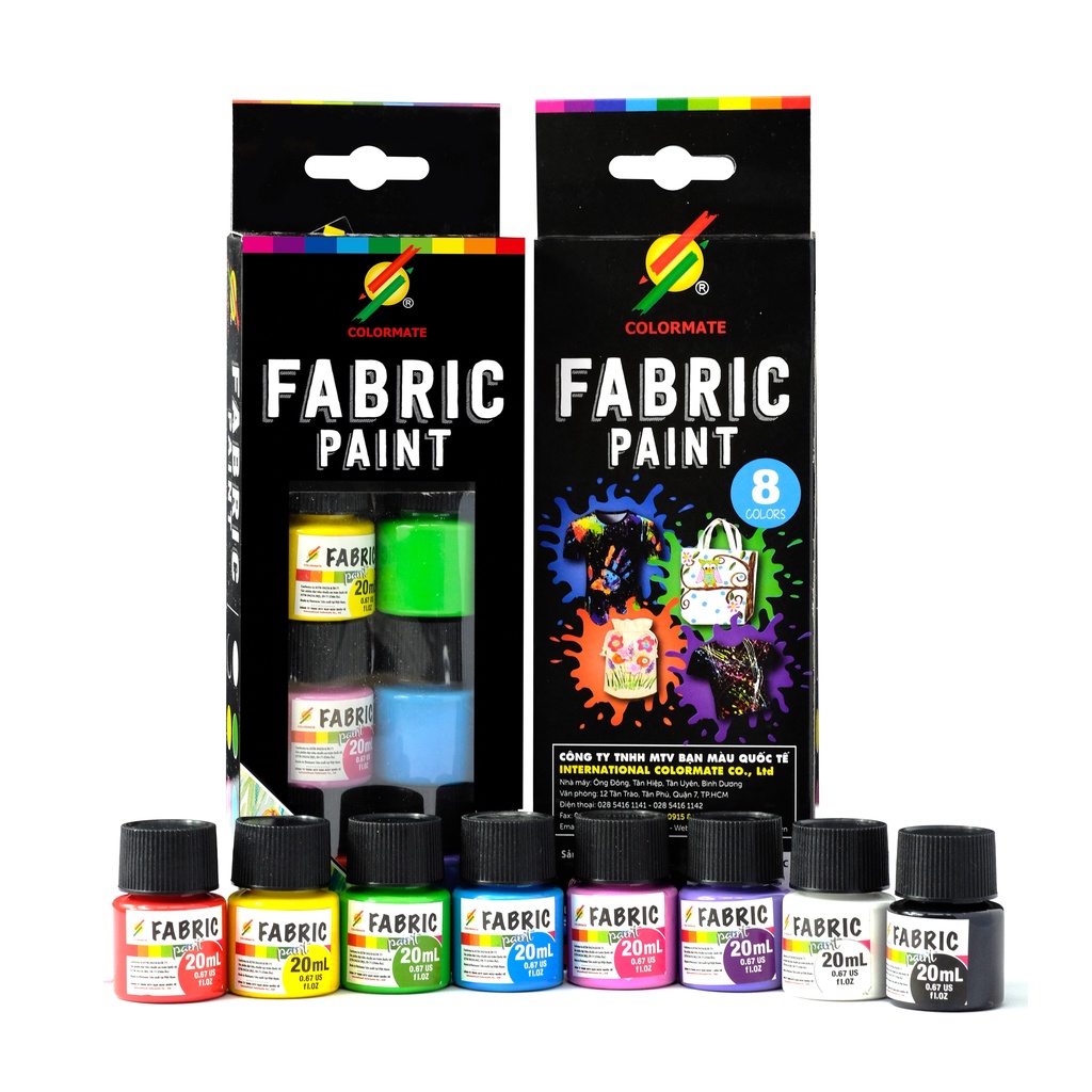 Bộ 8 Màu Vẽ Trên Vải FABRIC PAINT