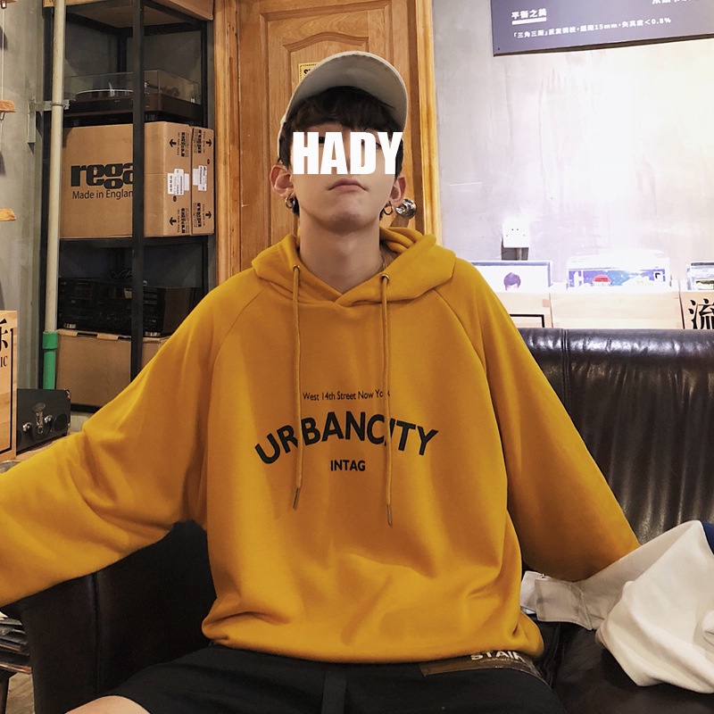 Áo Hoodie Dáng Rộng In Chữ Phong Cách Retro Hàn Quốc Cho Nam